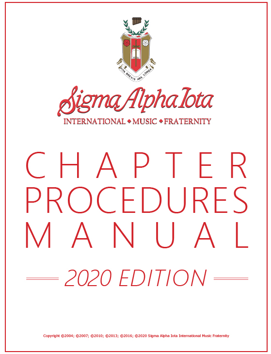 Chapter Procedures Manual Sigma Alpha Iota International Music Fraternity